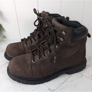 Wolverine Men's Leather Work Boots 7.5 Brown Thermolite W01074 Reinforced Toe